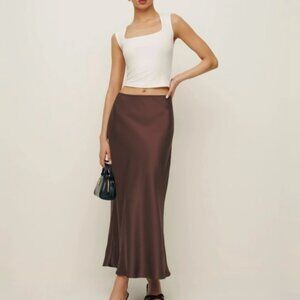 Reformation Brown Midi Skirt